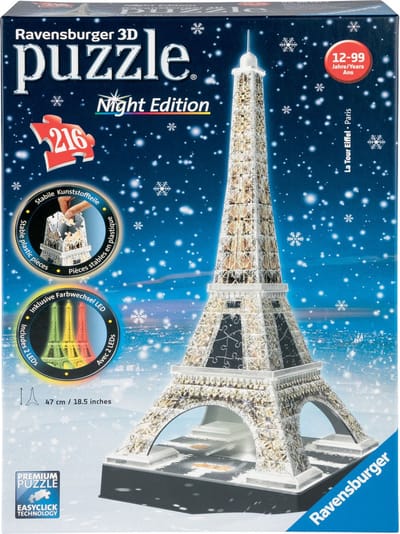 Ravensburger Eiffeltoren Night Edition- 3D puzzel gebouw - 216 stukjes