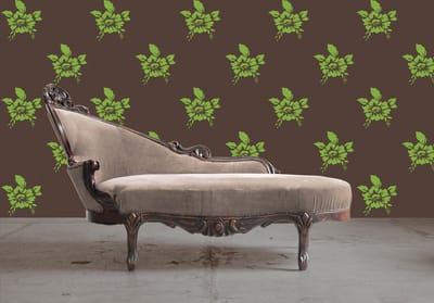 Dutch Wallcoverings Vliesbehang small flower - groen/bruin