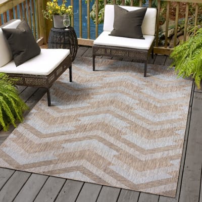 Muratap Uni binnen en buiten vloerkleed solid outdoor laagpolig tapijt beige- 80x150 cm