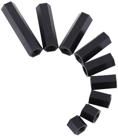 Dailygoody - Nylon Hex Spacer - Afstandsbouten - Zwart - M3 x 15 - Duurzaam nylon - Geschikt voor montage tussen printplaten - 100 stuks