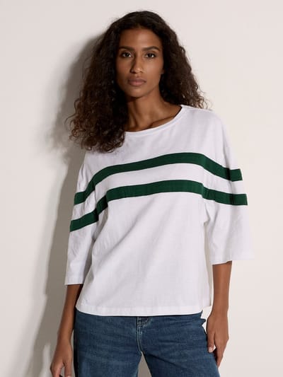 Sportief gestreept boxy T-shirt