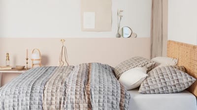 Ariadne at Home Quilted Squares dekbedovertrek - Tweepersoons - 200x200/220 - Naturel