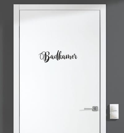 Deursticker - Badkamer - Zwart 19,5x6