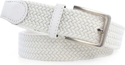 Elastische broekriem Stretch riem Vlecht riem Gevlochten riem Elastiek riem - unisex - geschikt voor zowel mannen als vrouwen - Kleur Wit 120 cm