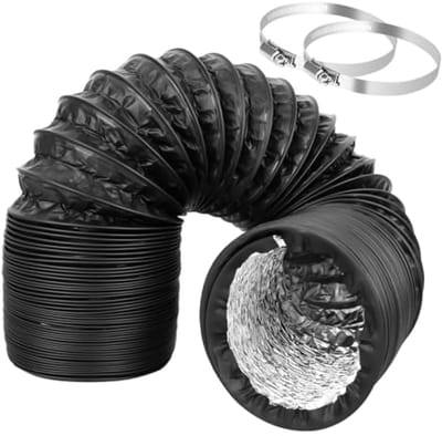 Afvoerslang - Flexibele slang - Ventilatie en afvoer - Inclusief klemmen - 3 meter - Zwart