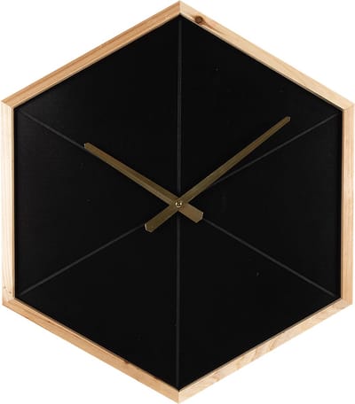 Clayre & Eef Wandklok 50 cm Zwart Bruin Hout