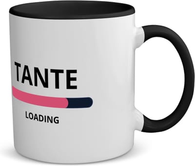Akyol - tante loading koffiemok - theemok - zwart - Tante - ochtendkoffie laden - verjaardagscadeau - verjaardag - cadeau - cadeautje voor tante - tante artikelen - kado - geschenk - gift - 350 ML inhoud