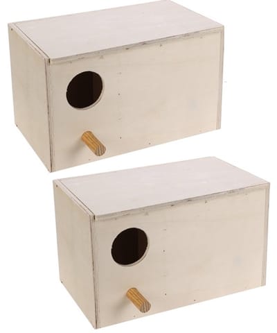 2 x Broednest - broedkast - Horizontaal Agaporniden - Hout