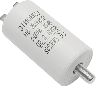 Startcondensator - Motorcondensator Bedrijfscondensator - Apparaten Starten - Zelfherstellend Membraan - 125µF 450V - Zwart