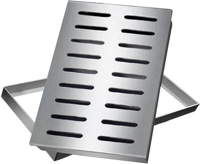 Afvoerrooster Vierkant - Inzethoes Frame - Buiten Drainage - Roestvrij Staal 304 - 30 x 50 x 3 cm - Zilverkleurig