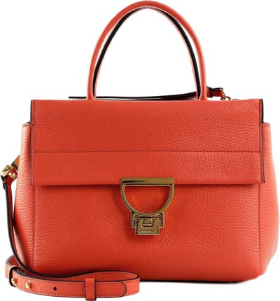COCCINELLE Leren handtas schoudertas Arlettis Handbag Grained Leather Grenadine Red lichtrood