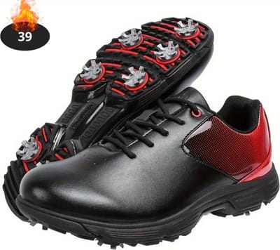 Livano Golfschoenen Heren - Golfkleding - Golfschoenen Antislip - Waterdicht - Golfen - Met Spikes - Zwart - 39