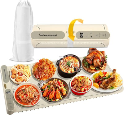 Warmhoudmat - Elektrische warmer - Buffet warm houden - 7 temperaturen instelbaar - 80 x 38 cm - Zwart