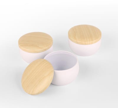 12 stuks Witte Kaarsenblikjes met Metalen Houtnerf Deksel, 2,2oz - DIY Kaarsenmaakbenodigdheden & Opbergcontainers