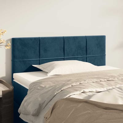 vidaXL - Hoofdbord - 90x5x78/88 - cm - fluweel - donkerblauw