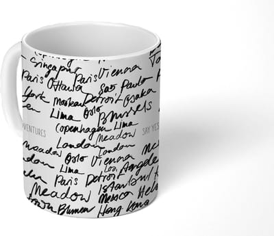 Mok - Koffiemok - Spreuken - Quotes - Say yes to new adventures - New York - Mokken - 350 ML - Beker - Koffiemokken - Theemok - Mok met tekst