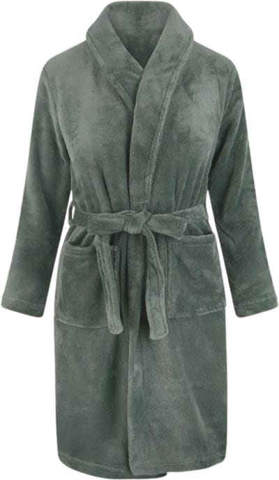 Kinderbadjas - Groen - kinder badjas fleece - meisjes & jongens - ochtendjas- maat 110/116