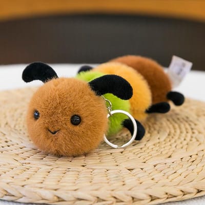 ZAKOL Schattige Simulatie Insect Hanger Pluche Gevulde Poppen Speelgoed Cartoon Insect Spin Bij Pluche Pop Tas Decor Hanger Creatief Cadeau brown