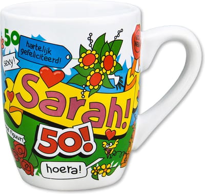 Cartoonmok Sarah - 50 jaar