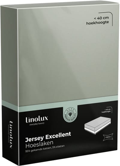 Linolux Hoeslaken Jersey Excellent Light Green 80x200 t/m 100x220