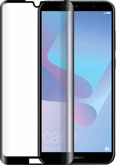 Bigben Connected, Screenprotector geschikt voor Huawei Y6 2019 - Anti-Fingerprint 2.5D, Transparant zwart