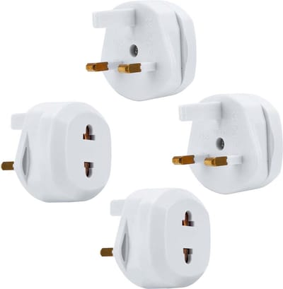Intirilife 4x stopcontactadapter in WIT - set van 4 UK type G naar USA type A stopcontact power adapter reisstekker voor bijv. Amerika, Japan, Canada, Thailand - type A reisadapter power plug converter