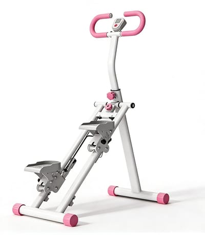 BlockFit® Stepper - Home Gym Stair Stepper - Sport Apparatuur voor Thuis - Fitness Stepapparaat - Inklapbaar - LCD Display - Hoogte Verstelbaar - Antislip - Roze
