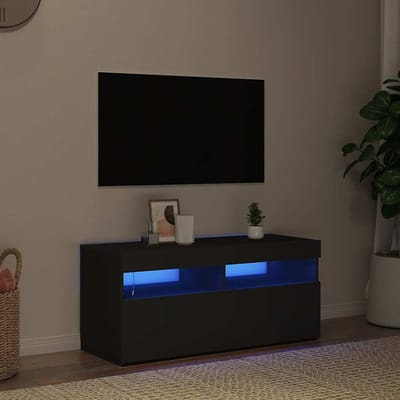 vidaXL - Tv-meubel - met - LED-verlichting - 90x35x40 - cm - zwart