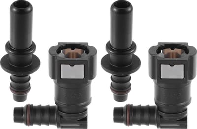 9.9mm SAE naar 10.5mm 90 Graden Brandstofslang Snelle Koppeling Ontkoppelset van Nylon - 2 Stuks voor Auto en Motor