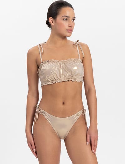 Gold Champagne puffy bikinitop