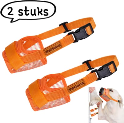 1 stuk - Hondenmuilkorf - Zacht, ademend, verstelbaar gaas - Anti-bijt- en anti-ontsnappingsontwerp - Snuitomtrek: 8-15 cm - Hoofdomtrek: 25-46 cm - Geschat gewicht: 3-8 jin (maat S) - Oranje
