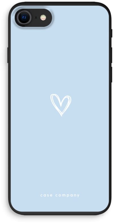 Case Company® - Hoesje geschikt voor iPhone SE 2020 hoesje - Klein Hart Blauw - Biologisch Afbreekbaar Telefoonhoesje - Bescherming alle Kanten en Schermrand