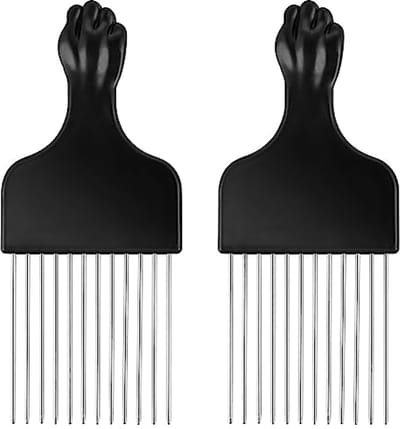 2pcs Afro Picks voor Natuurlijk Krullend Haar - Haar Styling Kam voor Mannen en Vrouwen