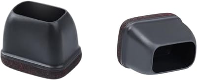 FLOOQ stoelpootdop met vilt - rechthoek - 30 x 15 mm - zwart - 8 stuks