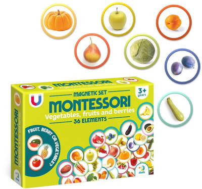 Montessori Magnetenset met 36 Magneten - Groenten en Fruit - Montessori Speelgoed 3+ - Magnetisch Speelgoed - Magneten Koelkast - Magneten Kinderen