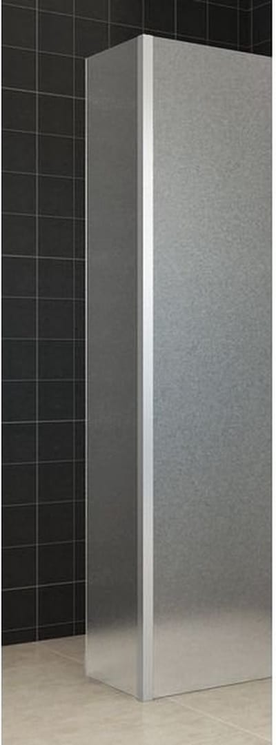 Wiesbaden Zijpaneel 35 x 200 cm met hoekprofiel voor inloopdouche chroom met 10 mm NANO geheel matglas