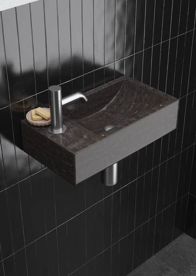 Saqu Nature Collection Fontein - 40x22x10 cm - Natuursteen - Links - Wasbak