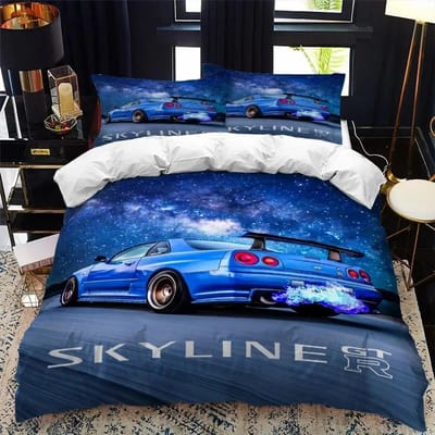 Ensemble de literie Supercar Voiture de Sport Imprimée en 3D Ensemble Housse de couette Imprimée en 3D Convient pour la Chambre à Coucher Avec Taies d'oreiller Textile de Maison pour Enfants AU Single(140*210cm)3pcs