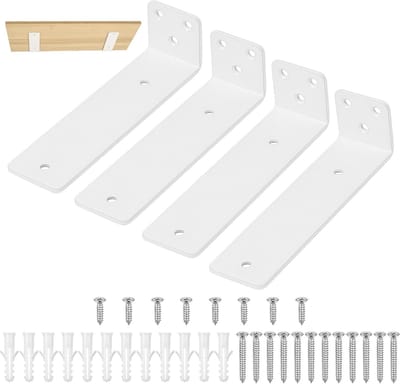 Set van 4 Wandplank Steunen 150mm - L-vormige Hoeksteunen voor Zware Lasten, Ideaal voor Wandplanken en Opbergrekken