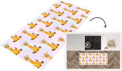 Keukenloper - Loper keuken - Giraffe - Patroon - Kinderen - 120x50 cm - Keukenloper vinyl