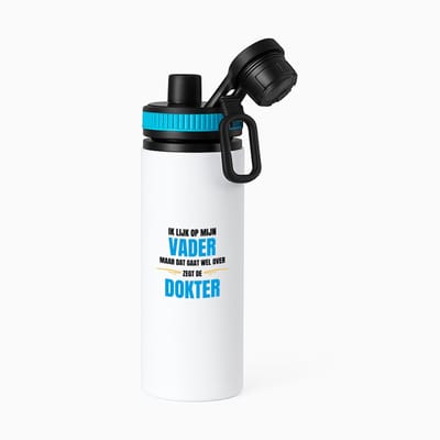 Hacebo® - Ik lijk op mijn vader waterfles met draaidop blauw - Papa - liefste vader - cadeautje - verjaardagscadeau - verjaardag - cadeau voor papa - cadeau - kado - geschenk - gift - papa artikelen - vaderdag - water fles - 850ML