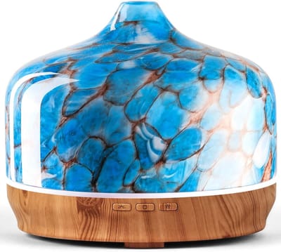 Aroma Diffuser van 500ml van Glas, Handgeblazen Vernevelaar met Stille Ultrasonische Koele Mist, 7 Kleuren, Ideaal voor Thuisgebruik en als Elegant Cadeau