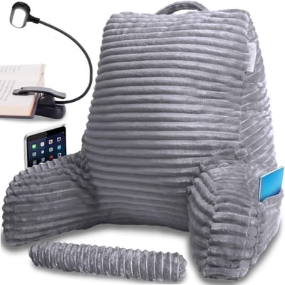 DnA® Leeskussen Voor In Bed - Leeskussen - Bookseat - Grijs - 44cm x 36cm x 14cm