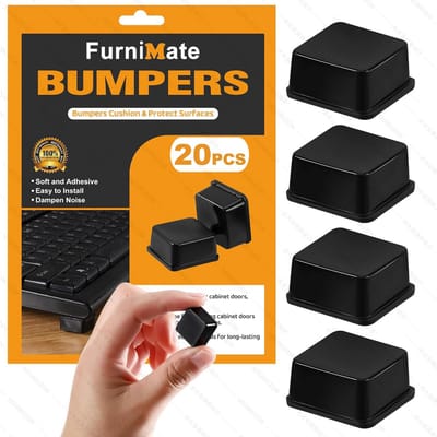20 Stuks Zelfklevende Rubberen Voetjes - Vierkant Zwart - Anti-Slip Bumpers voor Elektronica, Luidsprekers en Snijplanken
