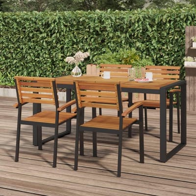 Tuintafel - Terrastafel Balkontafel - Buiten Eten - Massief Hout - 160x80x75 cm - Houtkleur