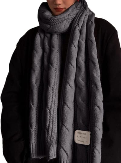 Warme Gebreide Sjaal - Dames Sjaal - Winterse Warmte - Imitatie Geweven - 30x25x1 cm - Effene Kleur