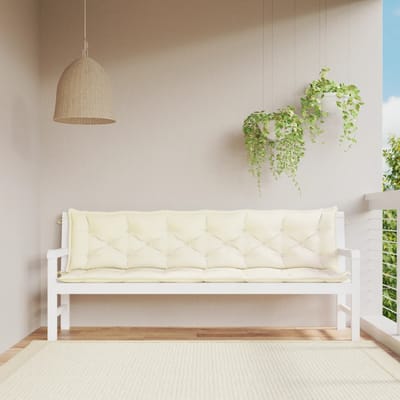 vidaXL - Tuinbankkussens - 2 - st - 200x50x7 - cm - oxford - stof - crèmewit