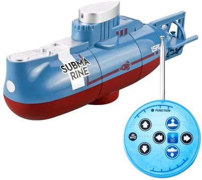 Allecto - Mini Submarine Afstandsbediening - Onderwater Speelgoed met Verlichting - Oplaadbare Batterij - Blauw - Innovatief Speelgoed - Geschikt v...