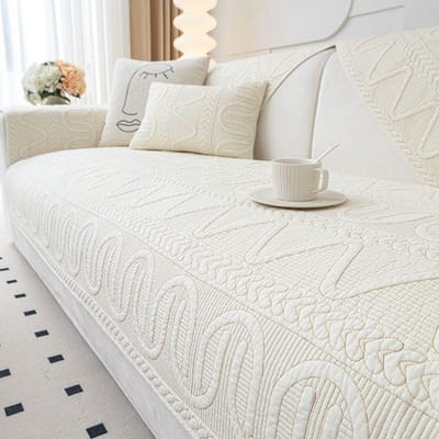 Eenvoudige bankhoes 100% katoen vier seizoenen antislip kussen modern universeel hoesdoek handdoek leer rugleuning zacht kussen 70x180cm 1pcs wit