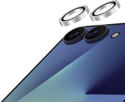AVY Camera Lens Protector Rings | Geschikt voor Samsung Galaxy Z Flip 7 | Camera Lens Protector Glas | Schokbestendig | Krasbestendig | met Applicator | Diamant Zilver